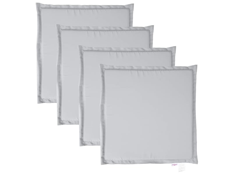  Lot de 4 coussins de siège de jardin gris clair 45x45x2cm carré cf60752  - Conforama A