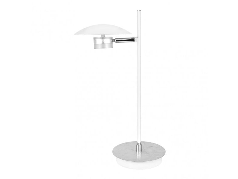  Lampe à poser fabrilamp ciudad del cabo led intégrée coloris blanc argenté 42 x 23 x 15 cm 153671074 - Conforama A