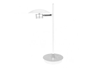 Lampe à poser fabrilamp ciudad del cabo led intégrée coloris blanc argenté 42 x 23 x 15 cm