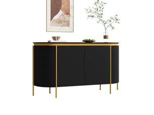 Buffet 4 porte(s) 0 tiroir(s) TCQPZ - 140 cm coloris noir