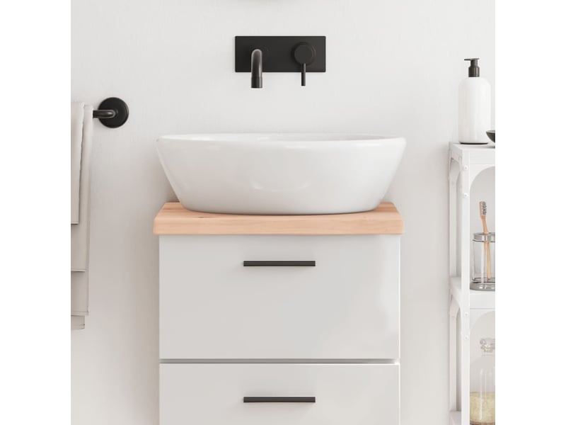  Comptoir de salle de bain, plan de travail 40x30x(2-4) cm bois massif non traité cf65725  - Conforama B