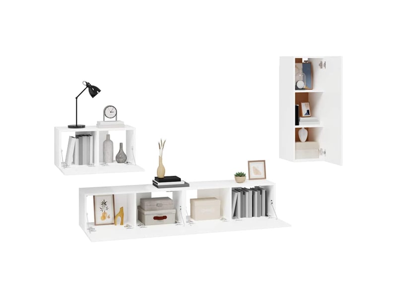  Ensemble de meubles tv 4 pcs blanc bois d'ingénierie shl5924  - Conforama D