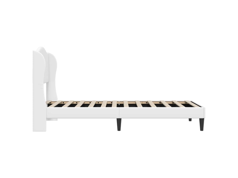  Lit simple- lit adulte -  cadre de lit avec tête de lit blanc 100 x 200 cm simili cuir  - Conforama D