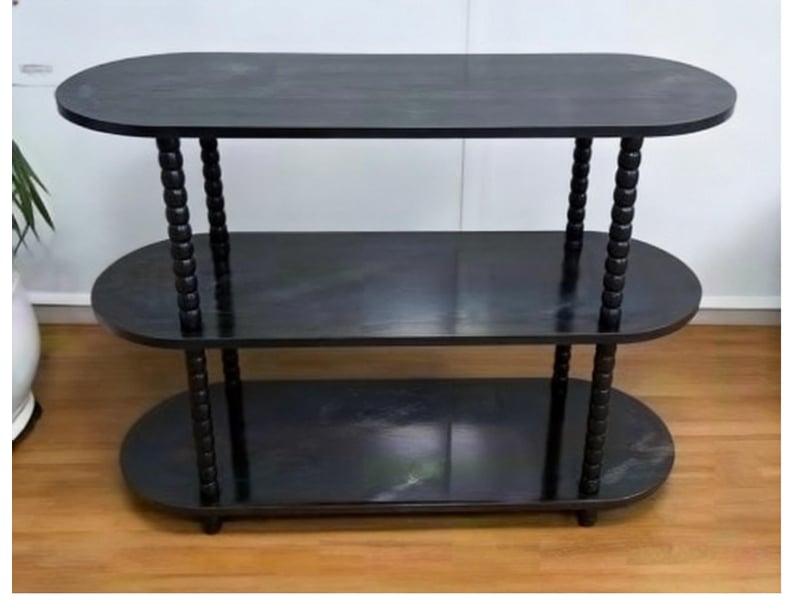  Console étroite 3 niveaux avec rangement, table d’appoint moderne pour salonchambreentrée - mdf - idéale petits espaces - noir PHK_346MAVWE - Conforama C