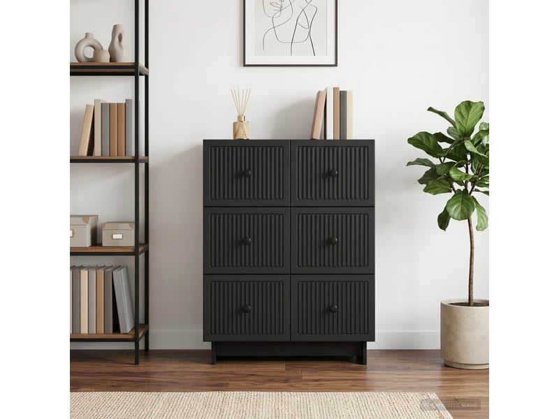  Armoire à tiroirs, rangement bureau 66 x 34,5 x 90 cm bois d'ingénierie noir shl2124  - Conforama D