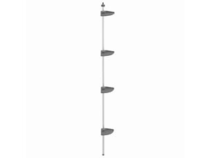 Étagère d'angle de douche télescopique à 4 niveaux argenté cf41355