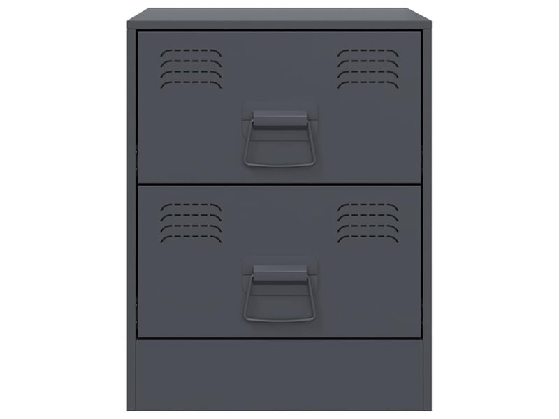  Vidaxl table de chevet 2 pièces anthracite acier meuble rangement 34,5x39x44 cm salon chambre  - Conforama C