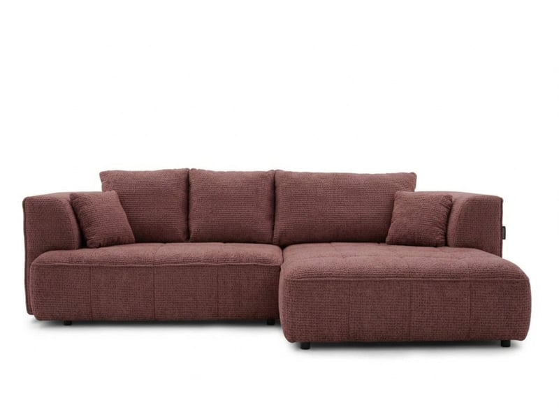 Bobochic canapé d'angle convertible avance-recule électrique clovis tissu lisse rouge angle droit CLOVIS - Conforama A