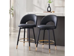 tabouret de bar <strong>HAUSS SPOLE</strong> - noir hauteur d'assise 63.5 cm vendu Par paire