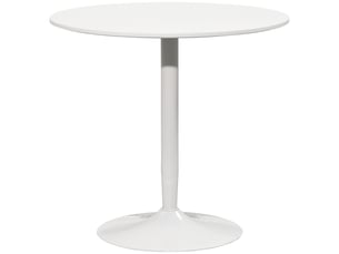 Table à manger ronde pour 2 personnes, table de cuisine style moderne avec piétement en acier, ø 80 x 75 cm, blanc
