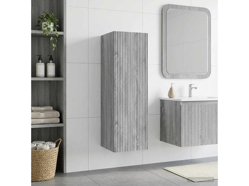  Cabinet salle de bain mural, meuble de rangement sonoma gris 33x34.5x60 cm shl1278  - Conforama B