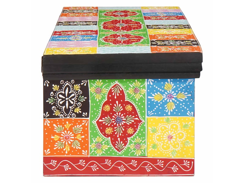  Meuble tv - banc tv - meuble de rangement multicolore 100 x 30 x 24 cm bois de manguier massif  - Conforama C