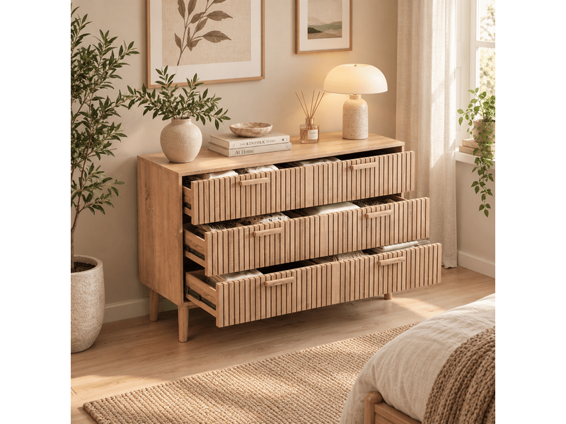  Meuble de rangement en bois, meuble profondeur 30cm, armoire à tiroirs avec dispositif anti-basculement, commode 6 tiroirs, commode d'enfant  - Conforama B