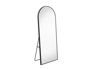 Miroir pleine longueur arqué 164 x 54 cm miroir mural salon avec cadre en aluminium, verre trempé