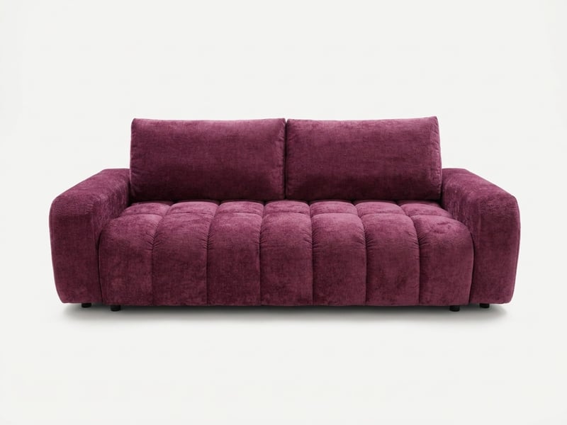  Bobochic canapé droit convertible 3 places jules tissu lisse rouge JULES - Conforama A