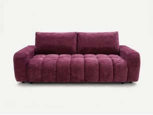 Canapé droit convertible BOBOCHIC JULES 3 places Tissu rouge avec coffre de rangement