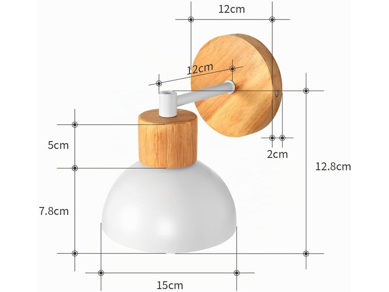  Applique murale industrielles moderne lampe murale interieur blanc e27 15x19cm 7914674578 - Conforama C
