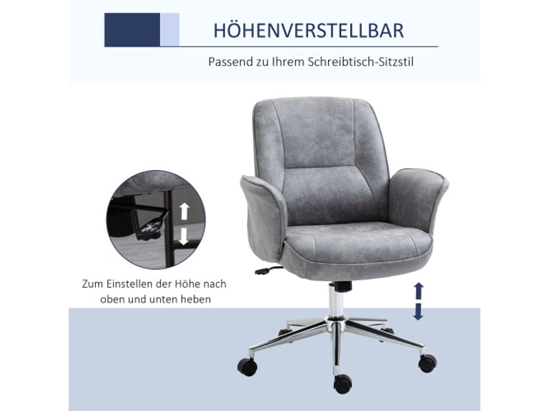  Fauteuil de bureau xxl ergonomique rembourré, inclinable, réglable, gris clair, 120 kg  - Conforama B