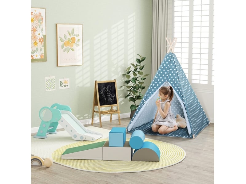  Set de 5 blocs en mousse pour enfant 40,6x40,6x20,3 cm multicolore en simili cuir, jeu de motricité 1-3 ans  - Conforama D