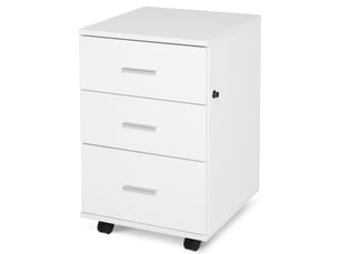 Caisson de bureau rangement bureau sur roulettes 3 tiroirs verrouillables blanc 40 x 40 x 61,5 cm