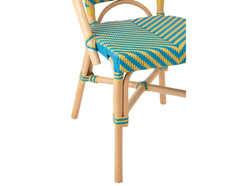  Chaise en rotin geo 86cm jaune &amp; bleu  - Conforama D