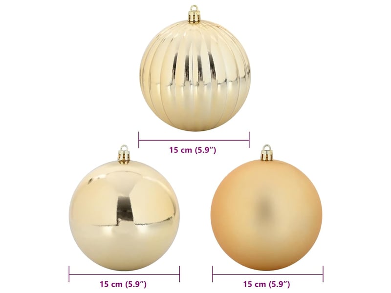  Ensemble de boules de noël xl 9 pcs doré ø 15 cm plastique  - Conforama E