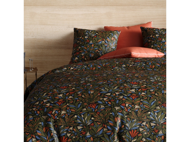  Housse de couette réversible 220x240 cm + 2 taies d'oreiller 63x63 cm percale de coton bogota PD16244 - Conforama B