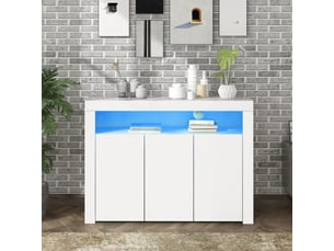 Buffet 3 porte(s) 130x35x95cm - 130 cm coloris blanc