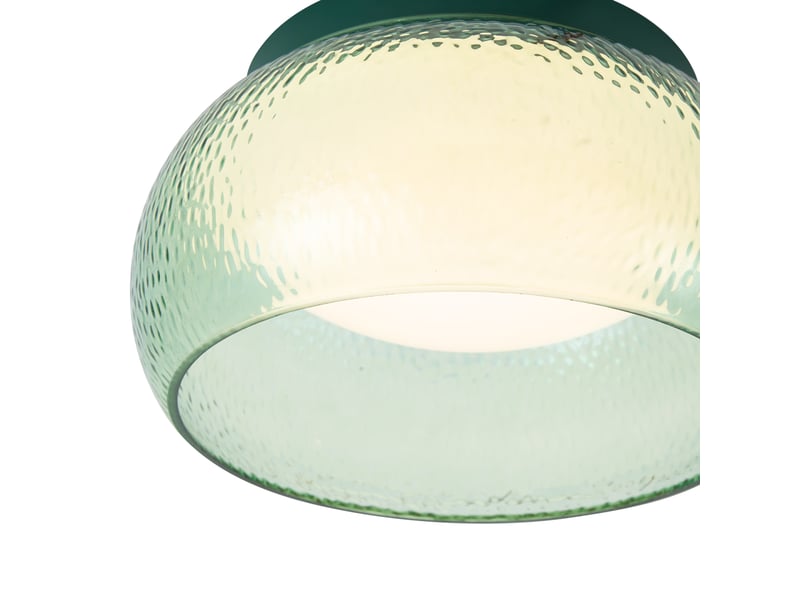  Art deco plafondlamp groen met glas incl. Led 3-staps dimbaar - thimble  - Conforama B