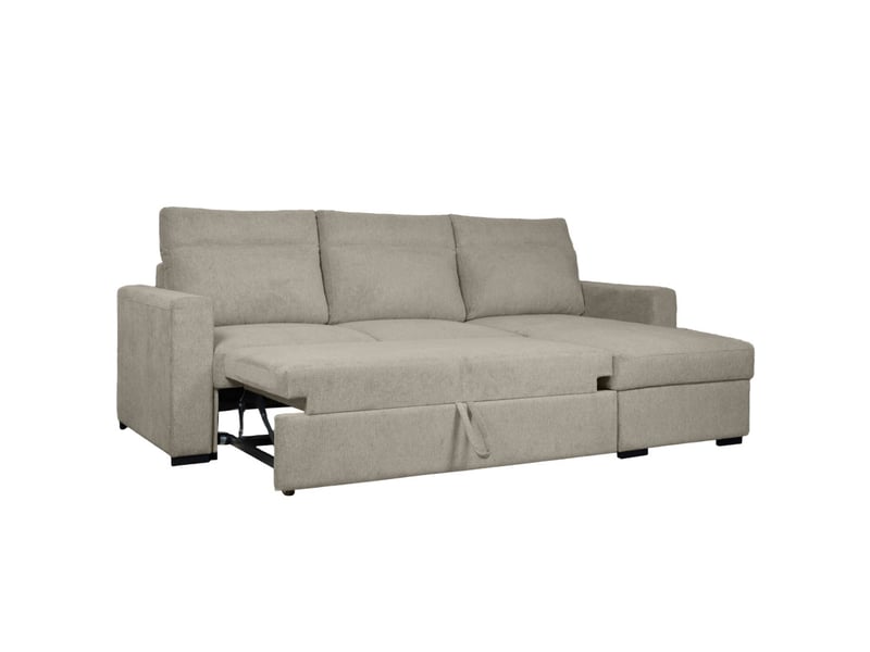  Canapé d'angle réversible solaro convertible avec coffre en tissu - taupe SOLARO - Conforama B