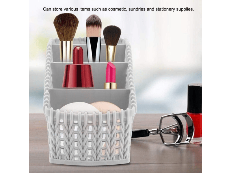  Organisateur de cosmétiques pour comptoir de salle de bain tondeuses à cheveux, boîte de rangement de bureau en rotin multi-grilles  - Conforama D