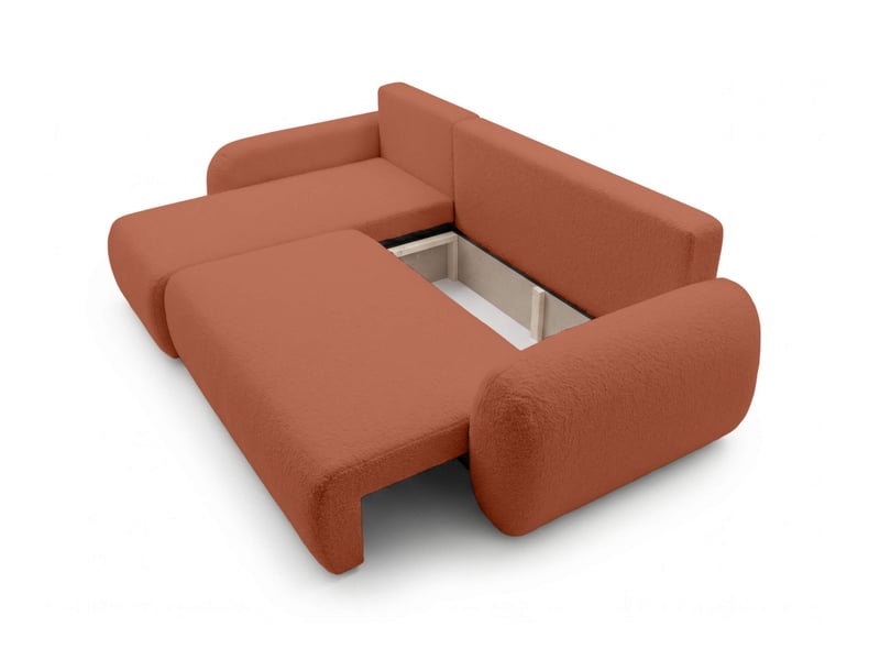  Alya - canapé d'angle convertible et réversible 3 places en bouclette  - Conforama D