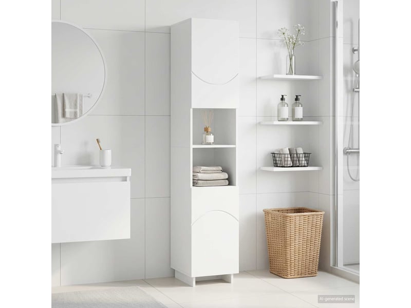 Meuble de rangement salle de bain blanc 36.5x38x180 cm - Conforama B