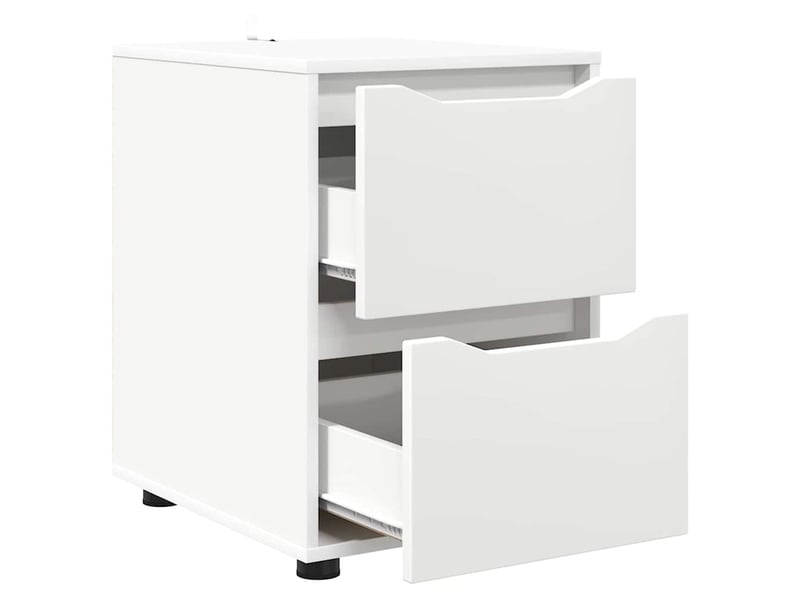  Armoire de rangement, commode de rangement 40 x 48 x 57 cm bois d'ingénierie blanc  - Conforama E