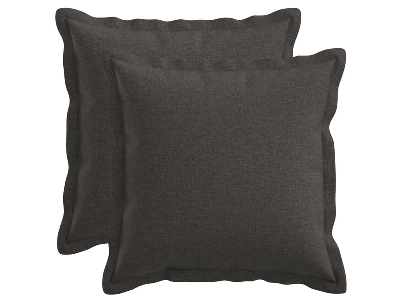 Lot de 2 coussins, coussins décoratifs houten gris foncé lin synthétique cf56483 - Conforama B