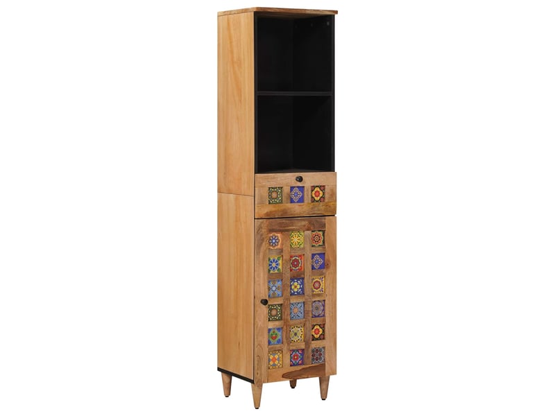 Armoire de salle de bain, cabinet de salle de bain naturel 38 x 33 x 160 cm cf65117 - Conforama B
