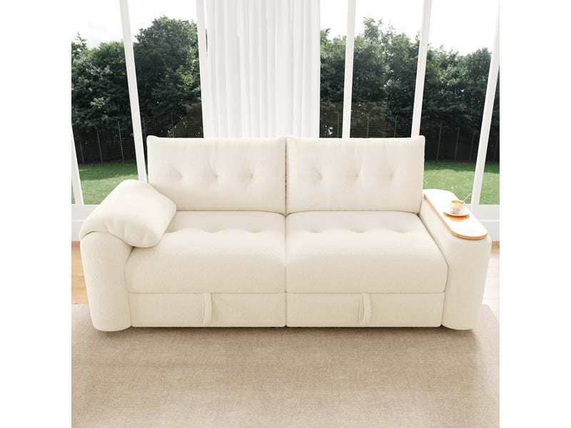  Canapé convertible, canapé-lit, 3 places, beige, adapté à l'espace de vie, mobilier pour espace de vie, pour salon et séjour  - Conforama C