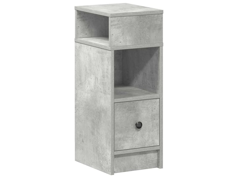  Table de chevet avec tiroir gris béton 25x31x66 cm  - Conforama A