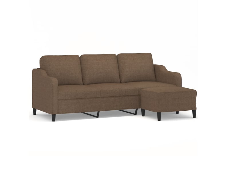  Canapé droit, sofa, canapé à 3 places avec repose-pieds marron 180 cm tissu cf20454  - Conforama A