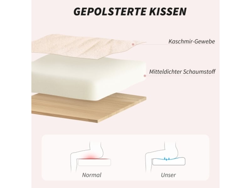  Chaise de bureau ergonomique en fausse laine crème, accoudoirs, inclinable, rembourrée, réglable en hauteur  - Conforama E
