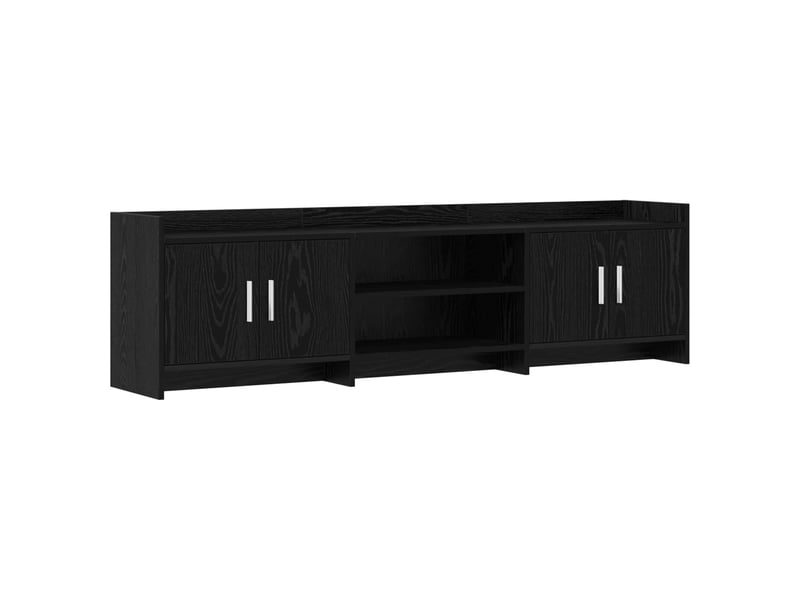  Meuble tv - banc tv - meuble de rangement 168 x 33 x 47 cm chêne noir bois d'ingénierie  - Conforama A