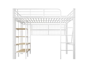 Lit mezzanine 140x200 cm <strong>ZOVIRA</strong>  <strong></strong> coloris blanc