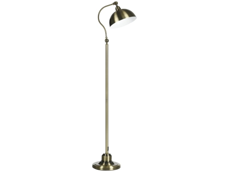  Lampadaire arc rétro en finition laiton, abat-jour orientable, douille e27, pour salon et chambre  - Conforama A