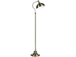 Lampadaire arc rétro en finition laiton, abat-jour orientable, douille e27, pour salon et chambre