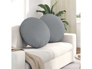 Lot de 2 coussins de siège, coussins décoratifs tissu gris clair ø60 x 21 cm cf59826