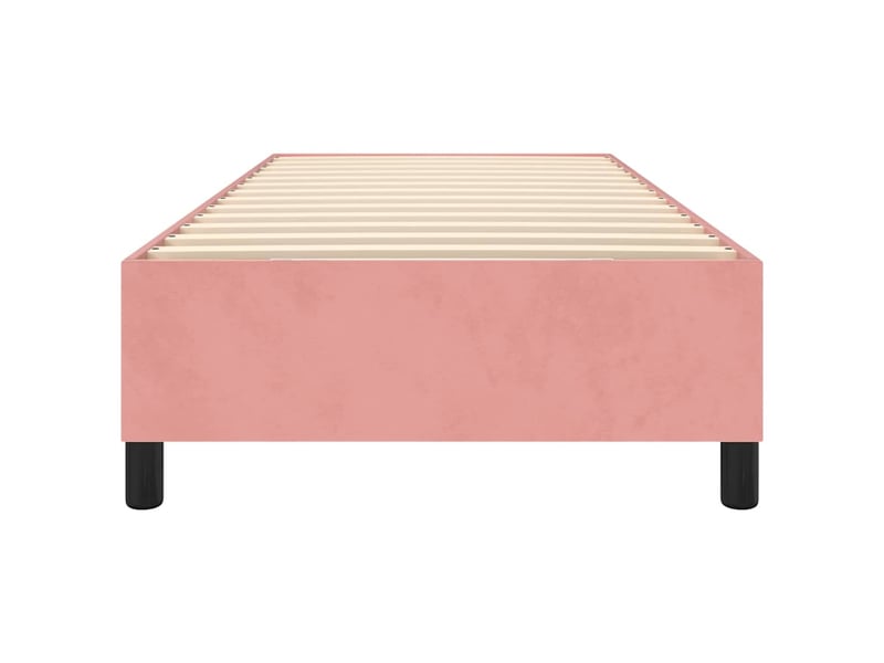 Lit simple- lit adulte -  cadre de lit à lattes rose 100x200 cm velours  - Conforama D