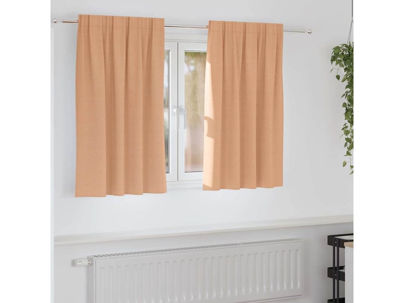  Lot de 2 rideaux occultants, rideaux black-out avec anneaux marron clair 140 x 140 cm cf44682  - Conforama B