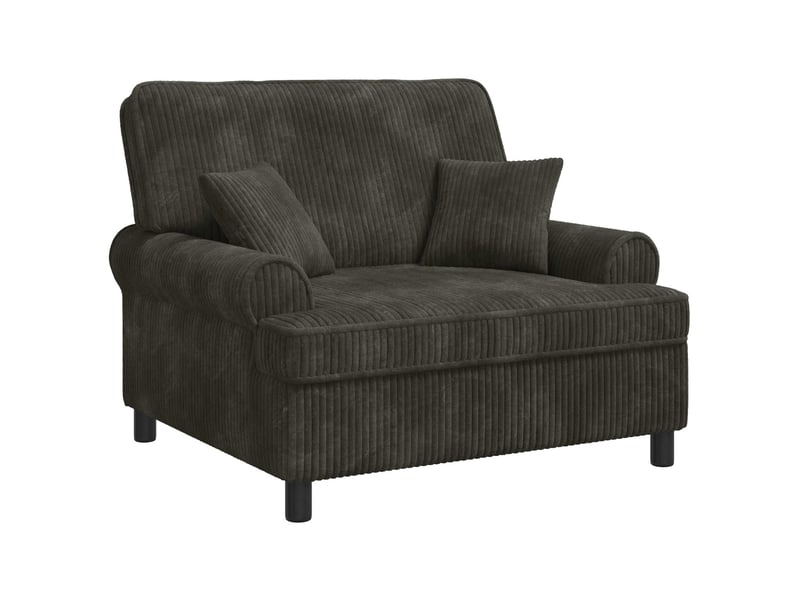  Vidaxl fauteuil xxl avec coussins marron foncé tissu à 1,5 lignes  - Conforama D