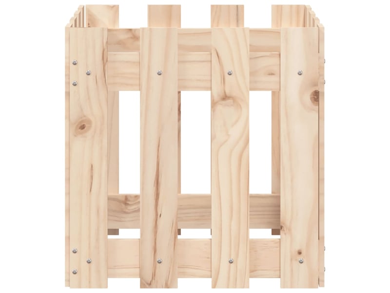  Jardinière - bac à fleurs avec design de clôture 40x40x40 cm pin massif  - Conforama E