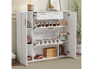Meuble à chaussures 20 paire(s) <strong>CHICFURN</strong> <strong></strong> coloris blanc